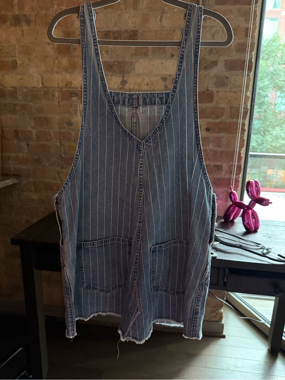 Madewell Blue Stripe Denim Overall Mini Dress - Picture 2 of 4